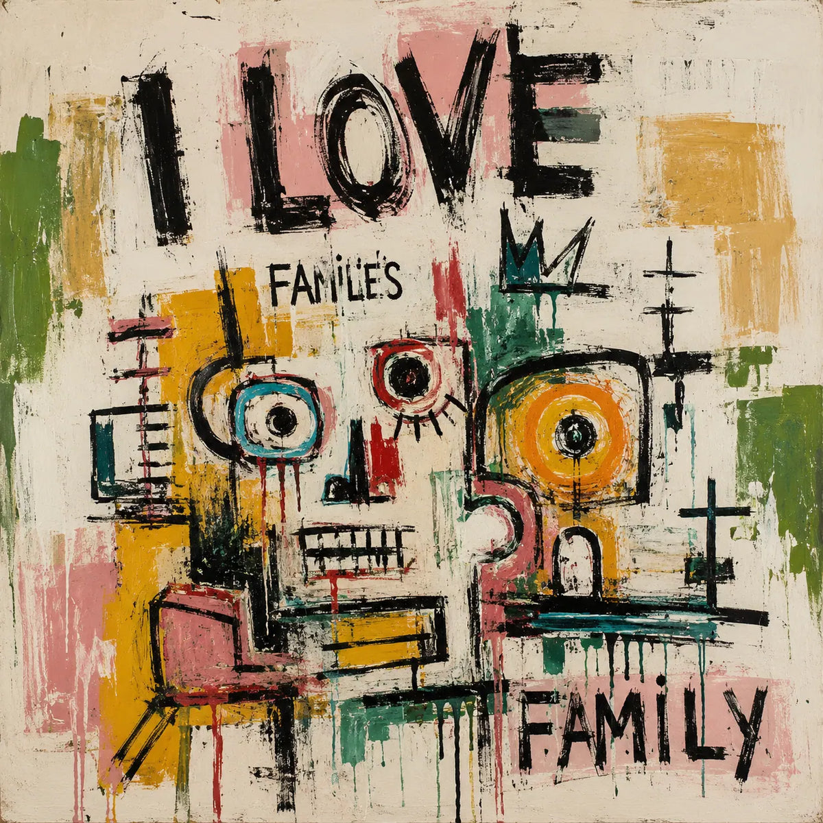 Love Family Abstract Wall Art room scene 2 | Olyrel
