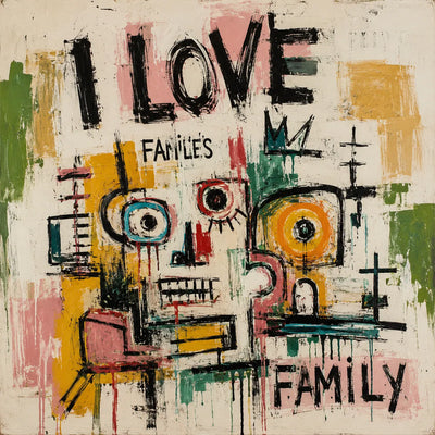 Love Family Abstract Wall Art room scene 2 | Olyrel
