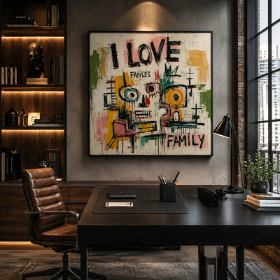 Love Family Abstract Wall Art room scene 3 | Olyrel