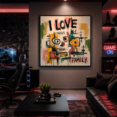 Love Family Abstract Wall Art room scene 5 | Olyrel