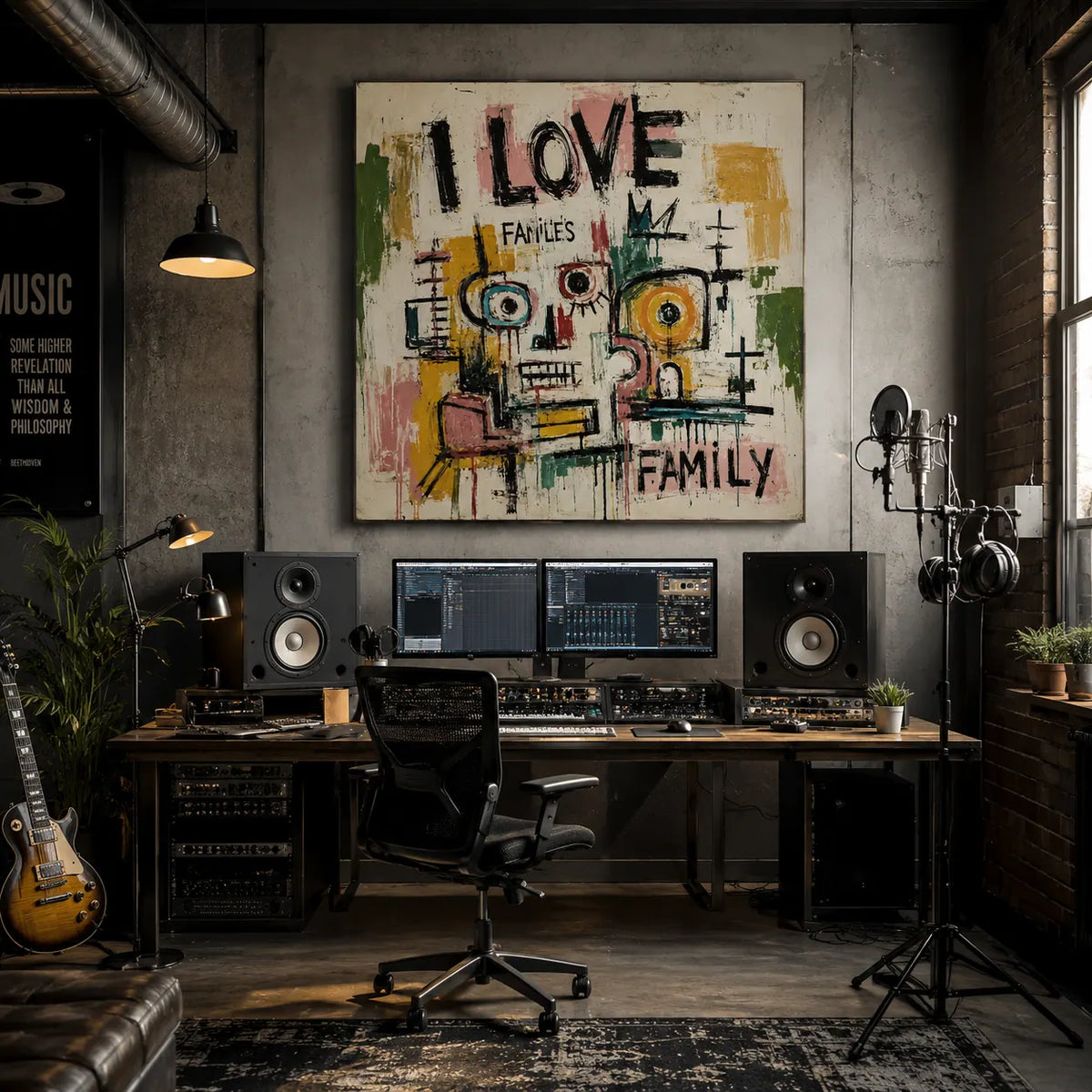 Love Family Abstract Wall Art room scene 6 | Olyrel