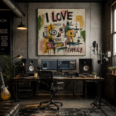 Love Family Abstract Wall Art room scene 6 | Olyrel