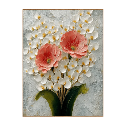 Coral Blossom Floral Wall Art | Olyrel