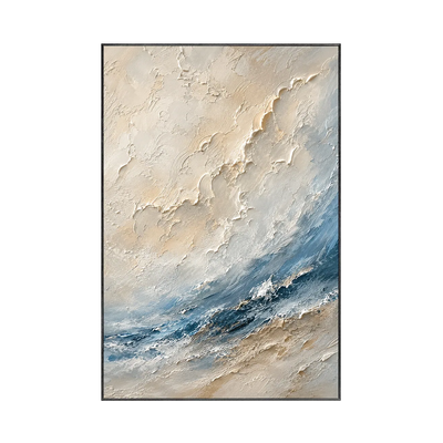 Ivory Wave Seascape Wall Art | Olyrel