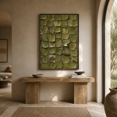 Olive Tile Textured Wall Art styled in a entryway | Olyrel