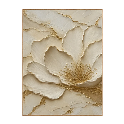 Gilded Blossom Relief Wall Art | Olyrel