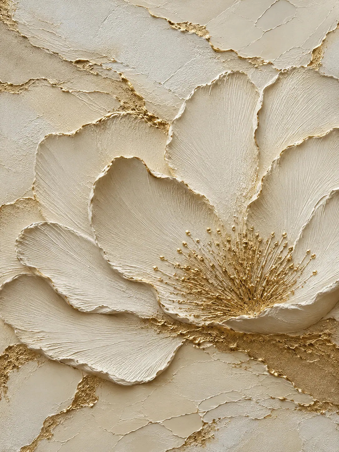 Gilded Blossom Relief Wall Art room scene 2 | Olyrel