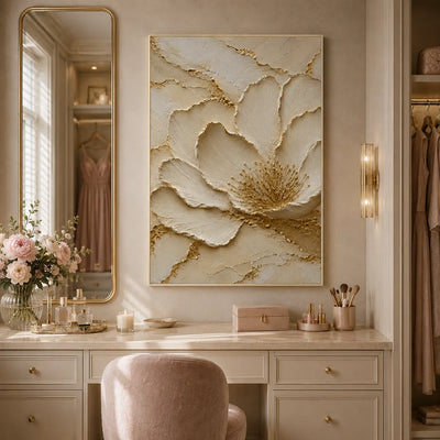 Gilded Blossom Relief Wall Art room scene 4 | Olyrel