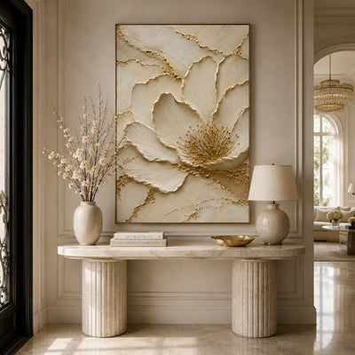 Gilded Blossom Relief Wall Art room scene 5 | Olyrel