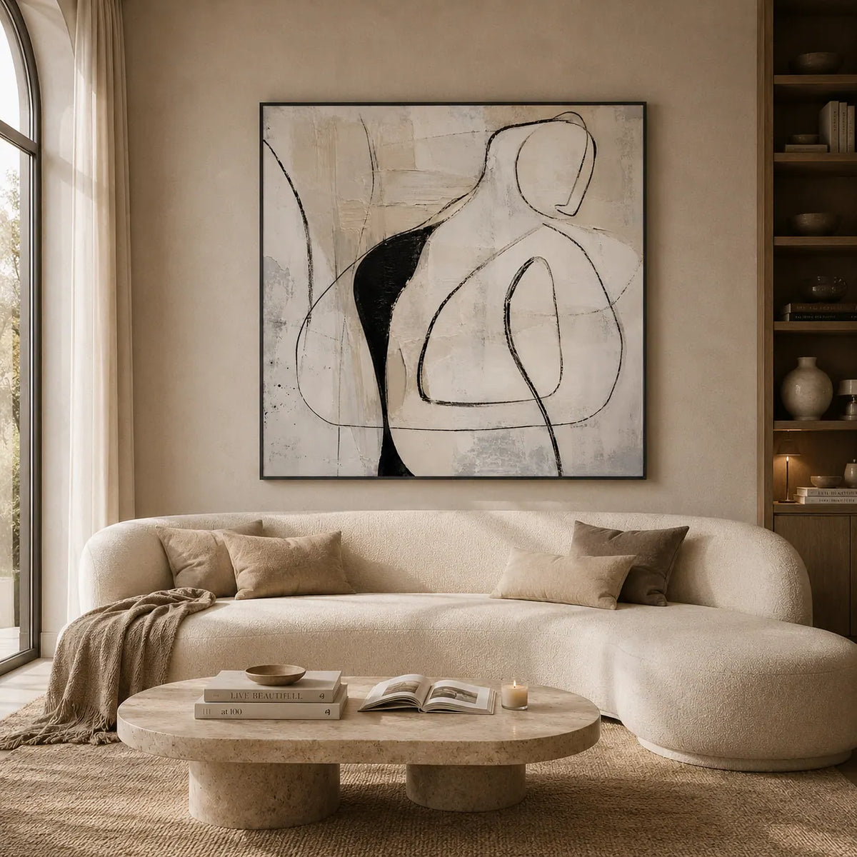 Contour Figure Abstract Wall Art room scene 4 | Olyrel