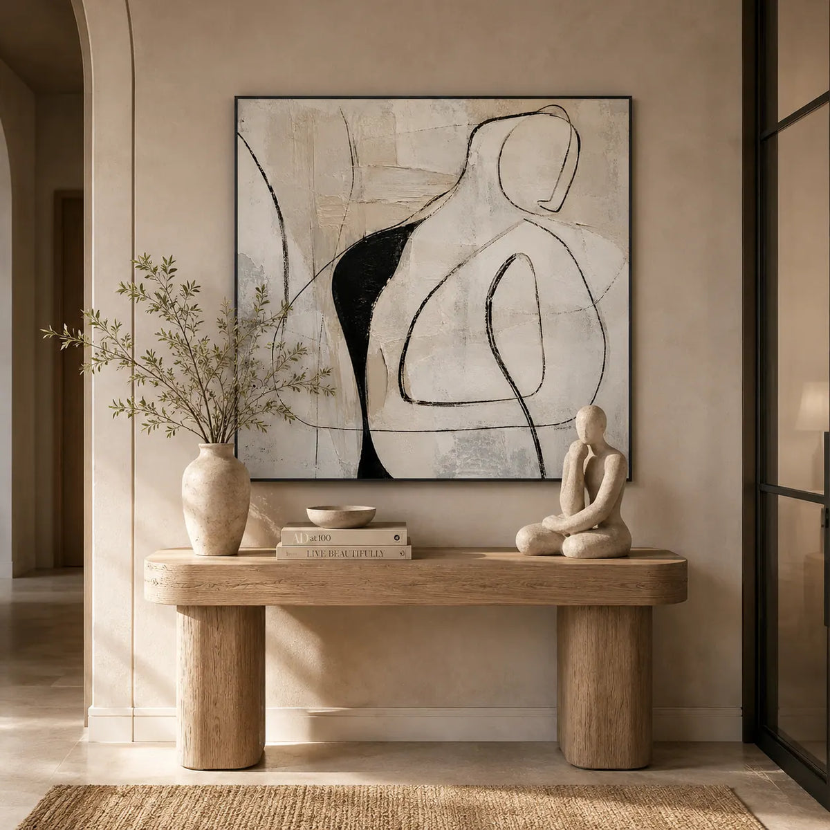Contour Figure Abstract Wall Art room scene 5 | Olyrel