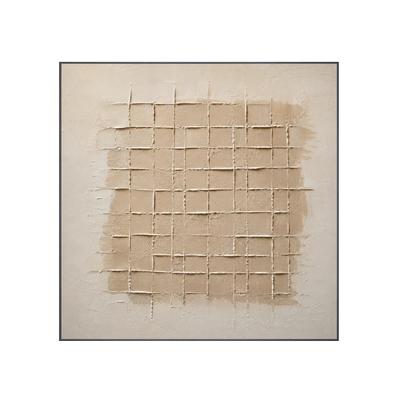 Linen Grid Relief Wall Art | Olyrel