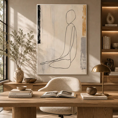 Seated Line Figure Wall Art room scene 6 | Olyrel