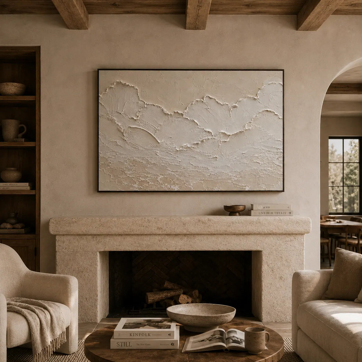 Ivory Ridge Relief Wall Art room scene 2 | Olyrel