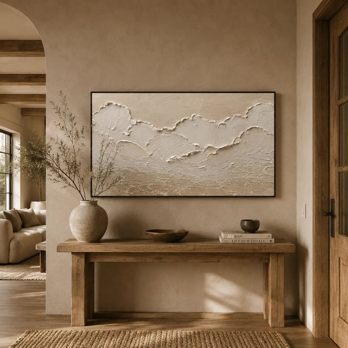 Ivory Ridge Relief Wall Art room scene 5 | Olyrel