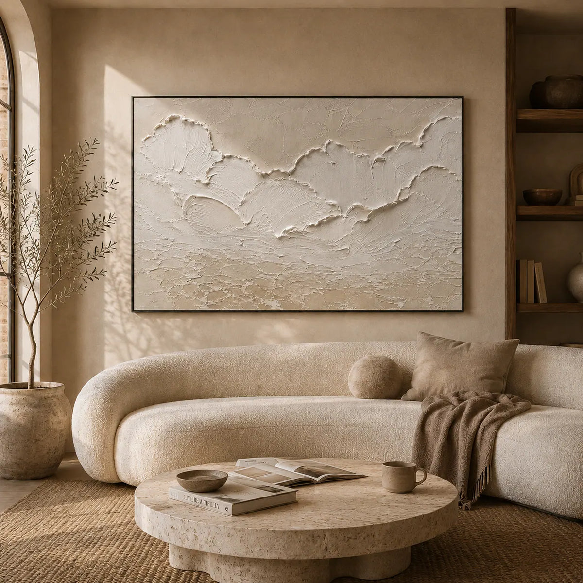 Ivory Ridge Relief Wall Art room scene 6 | Olyrel