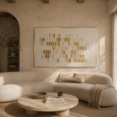 Gilded Mosaic Relief Wall Art room scene 2 | Olyrel