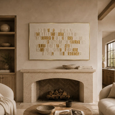 Gilded Mosaic Relief Wall Art room scene 3 | Olyrel
