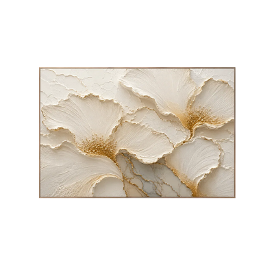 Ivory Petal Relief Wall Art | Olyrel