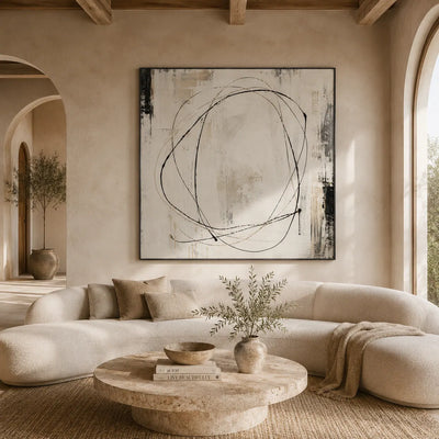 Orbit Line Abstract Wall Art room scene 2 | Olyrel
