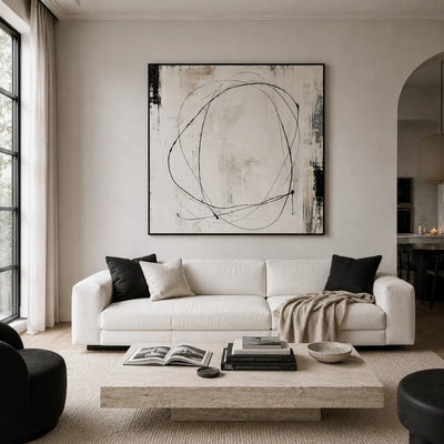 Orbit Line Abstract Wall Art room scene 3 | Olyrel