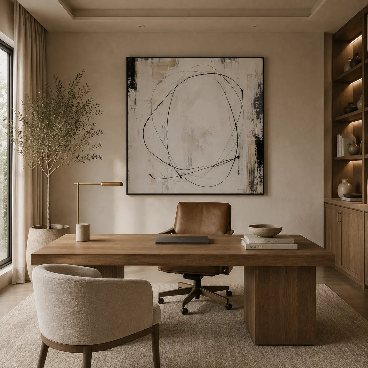 Orbit Line Abstract Wall Art room scene 5 | Olyrel