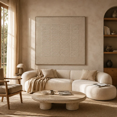 Linen Shutter Textured Wall Art room scene 2 | Olyrel