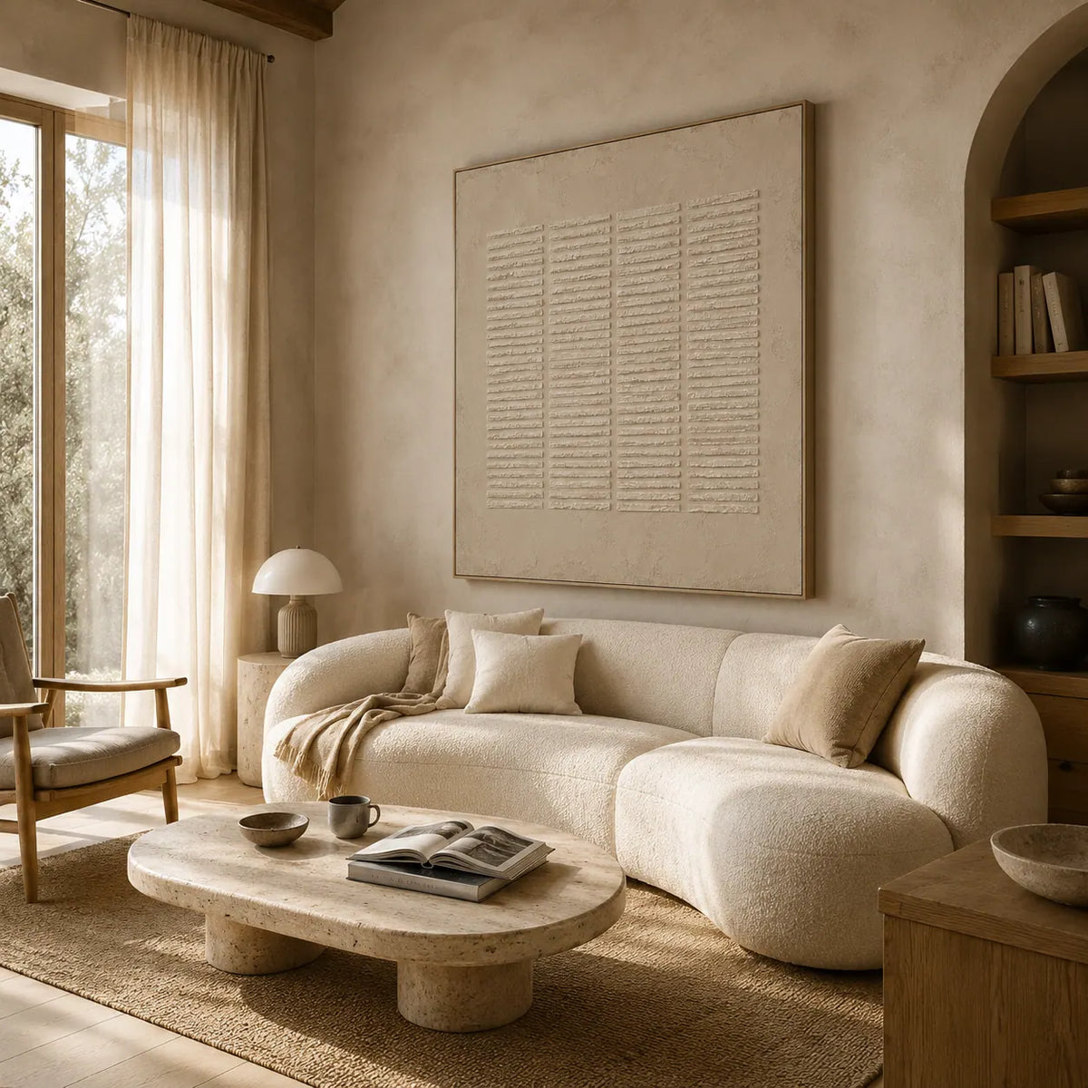 Linen Shutter Textured Wall Art room scene 3 | Olyrel