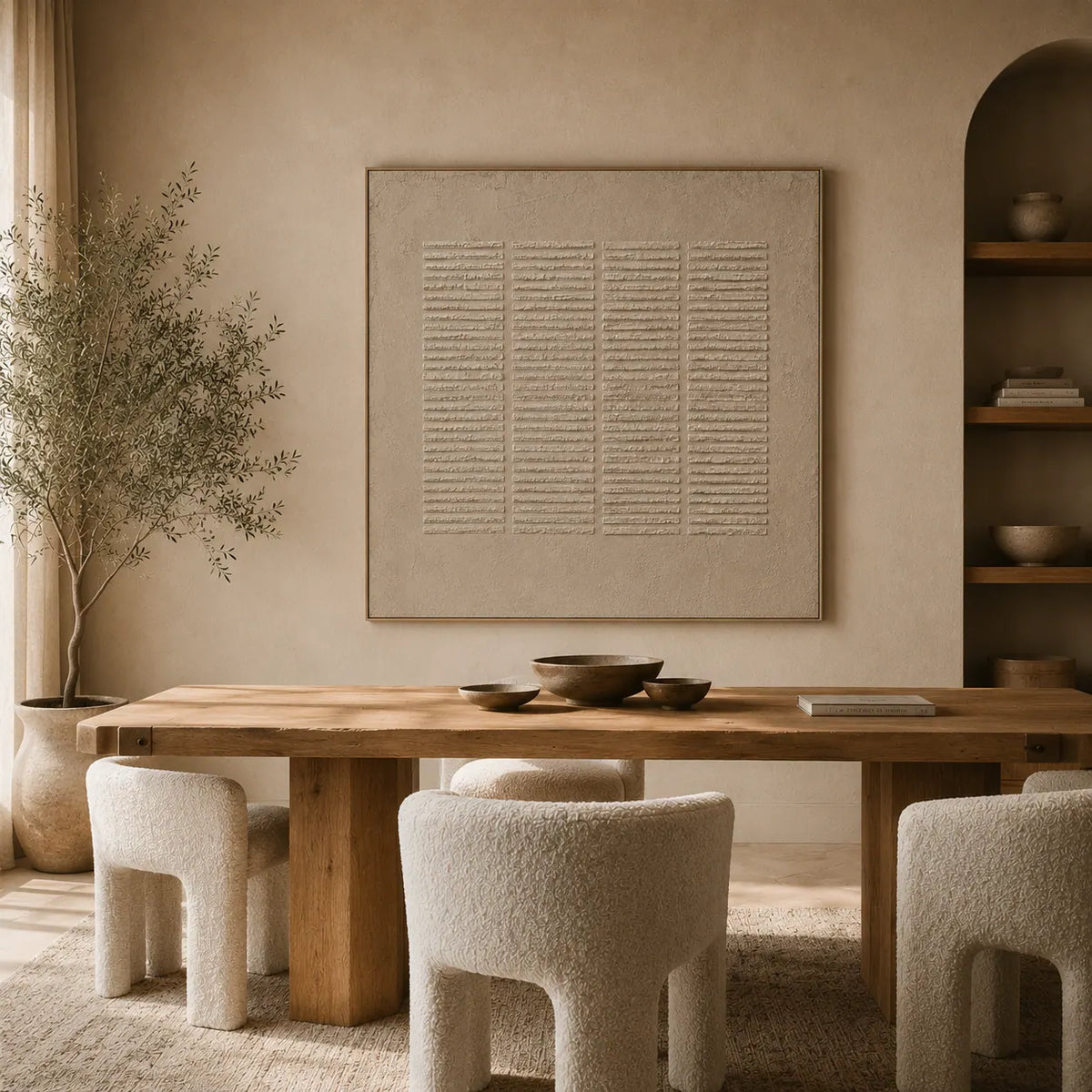 Linen Shutter Textured Wall Art room scene 4 | Olyrel
