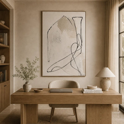 Quiet Contour Abstract Wall Art room scene 6 | Olyrel