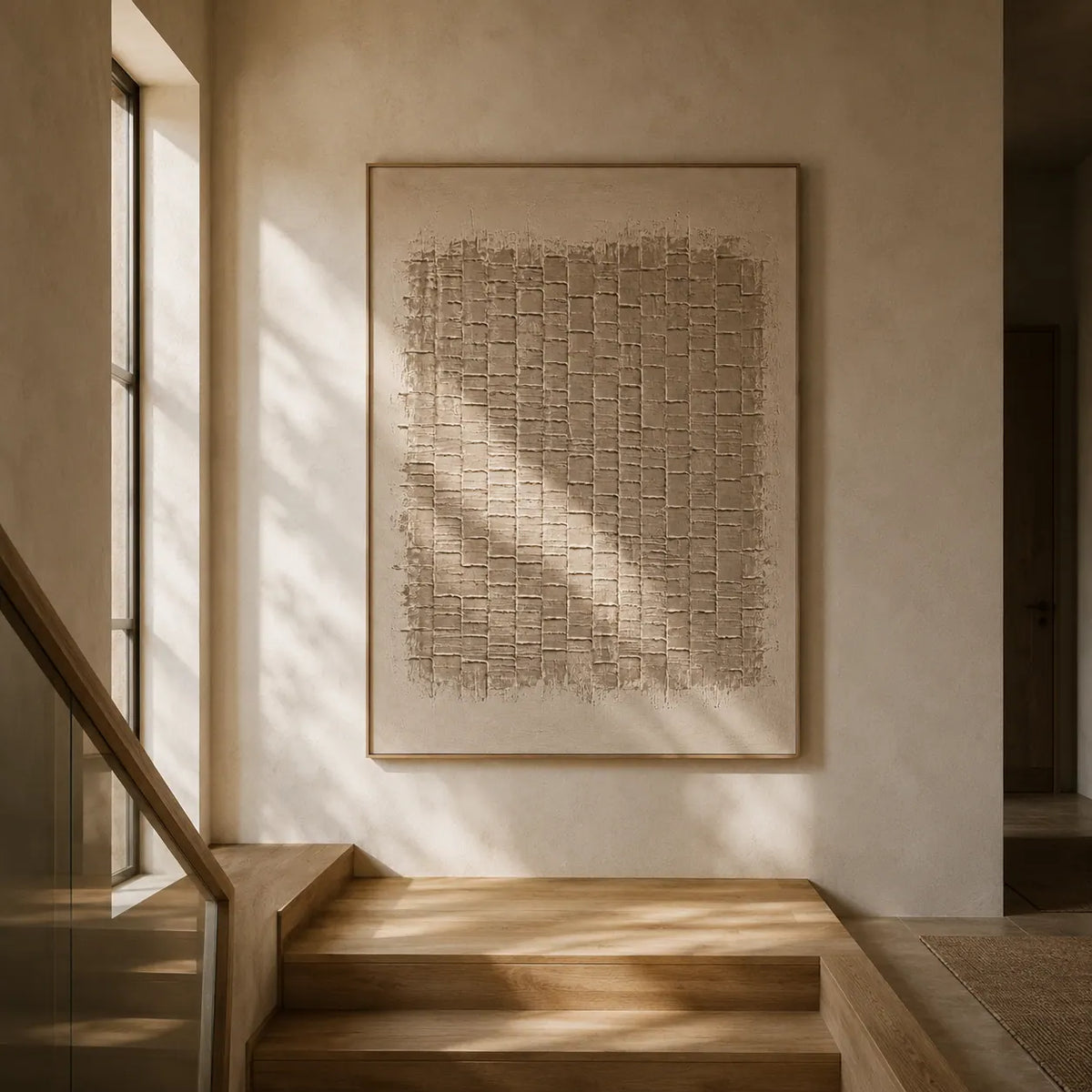 Woven Linen Textured Wall Art room scene 5 | Olyrel