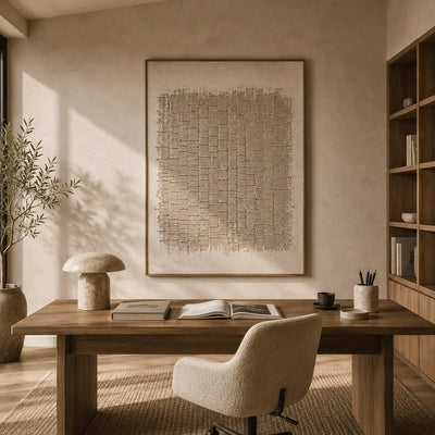 Woven Linen Textured Wall Art room scene 6 | Olyrel