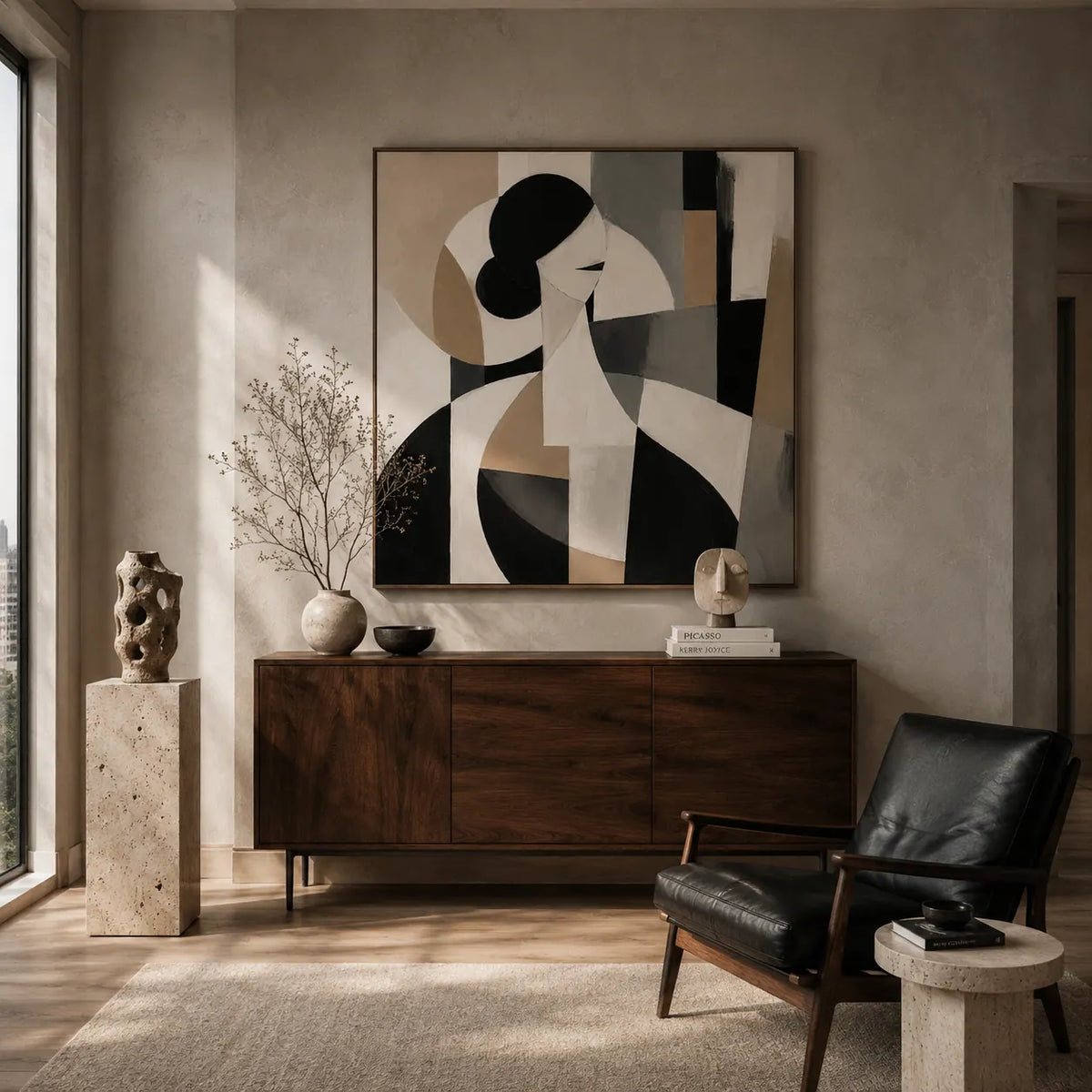 Monochrome Muse Figure Wall Art room scene 3 | Olyrel