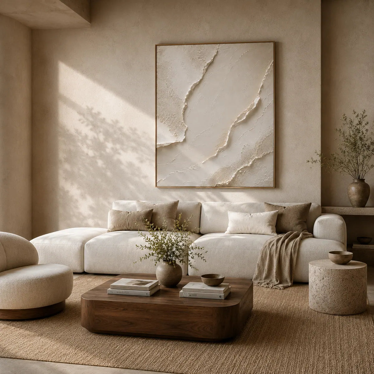 Quiet Plaster Textured Wall Art room scene 4 | Olyrel