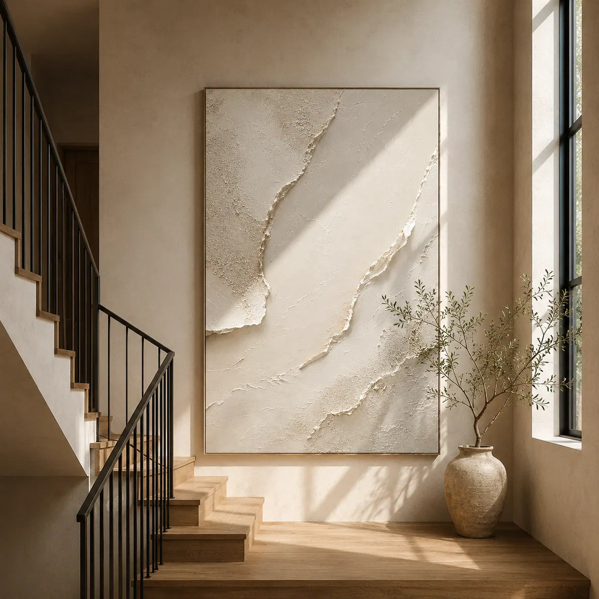 Quiet Plaster Textured Wall Art room scene 6 | Olyrel