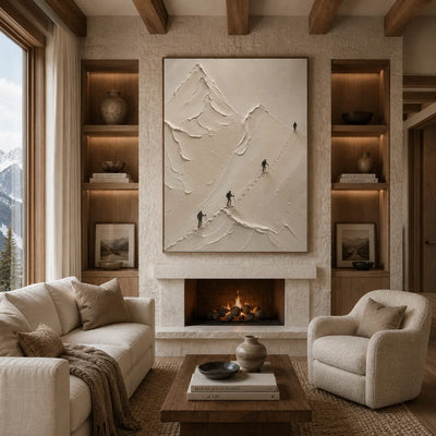Quiet Summit Textured Wall Art room scene 3 | Olyrel