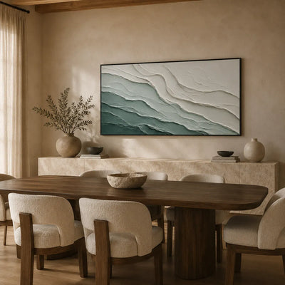 Teal Current Textured Wall Art room scene 5 | Olyrel