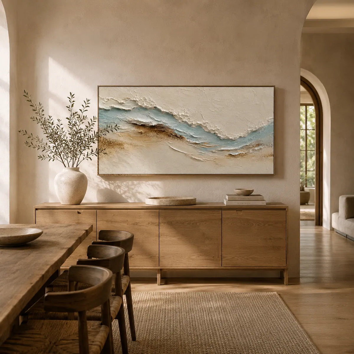Sandy Tide Textured Wall Art room scene 3 | Olyrel