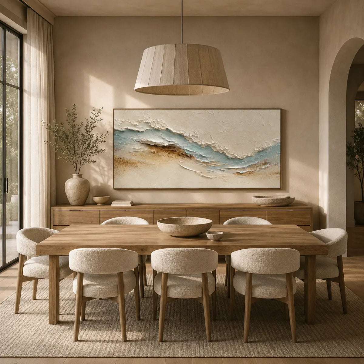 Sandy Tide Textured Wall Art room scene 6 | Olyrel