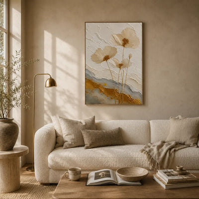 Pressed Daisy Floral Wall Art room scene 3 | Olyrel