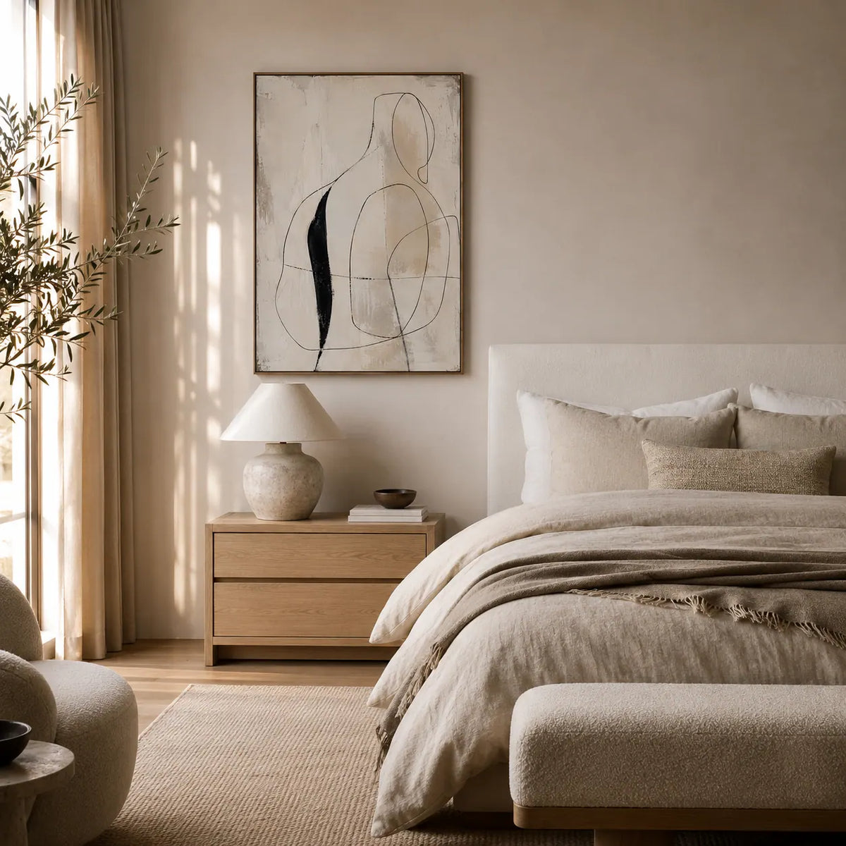 Line Muse Figure Wall Art room scene 5 | Olyrel