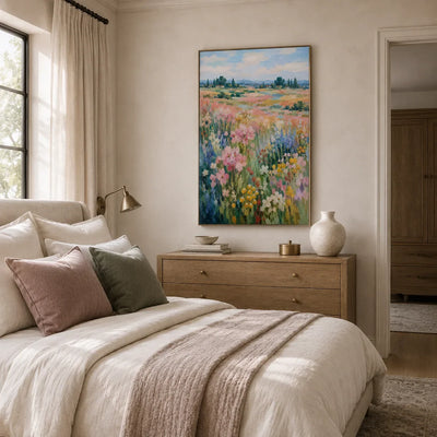 Meadow Glow Floral Wall Art room scene 3 | Olyrel