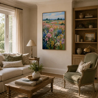 Meadow Glow Floral Wall Art room scene 6 | Olyrel