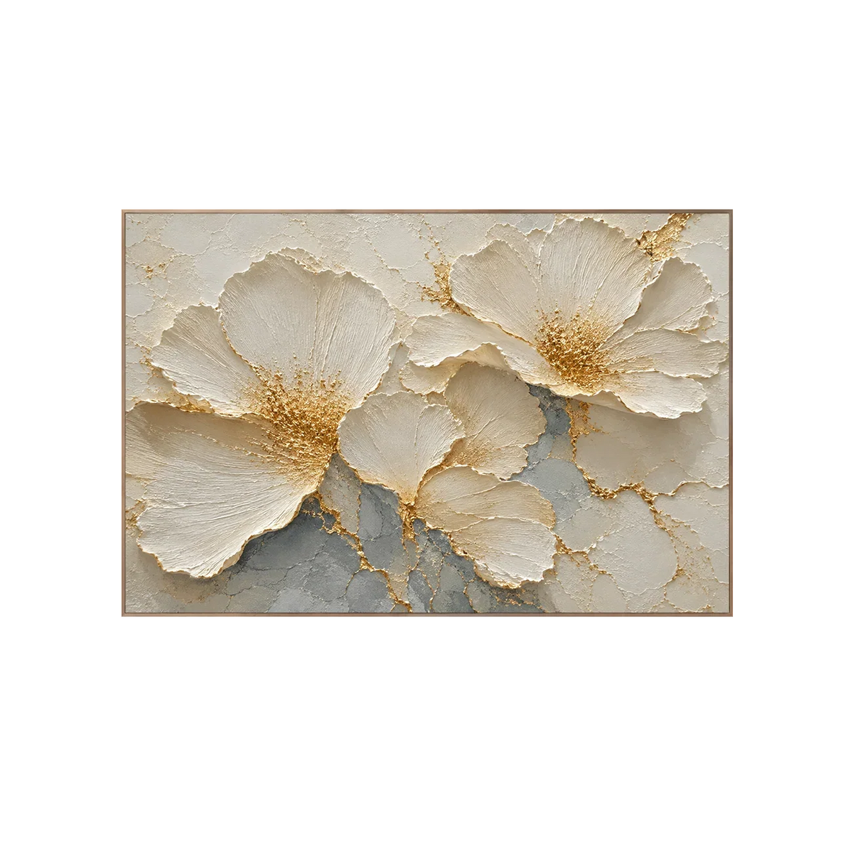 Golden Blossom Relief Wall Art | Olyrel