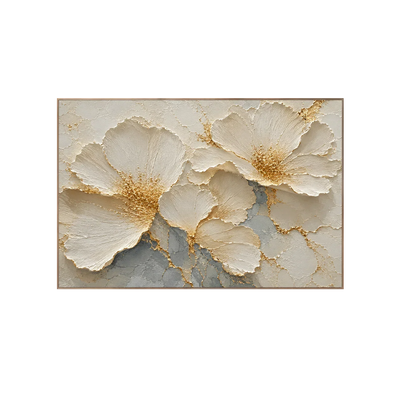 Golden Blossom Relief Wall Art | Olyrel