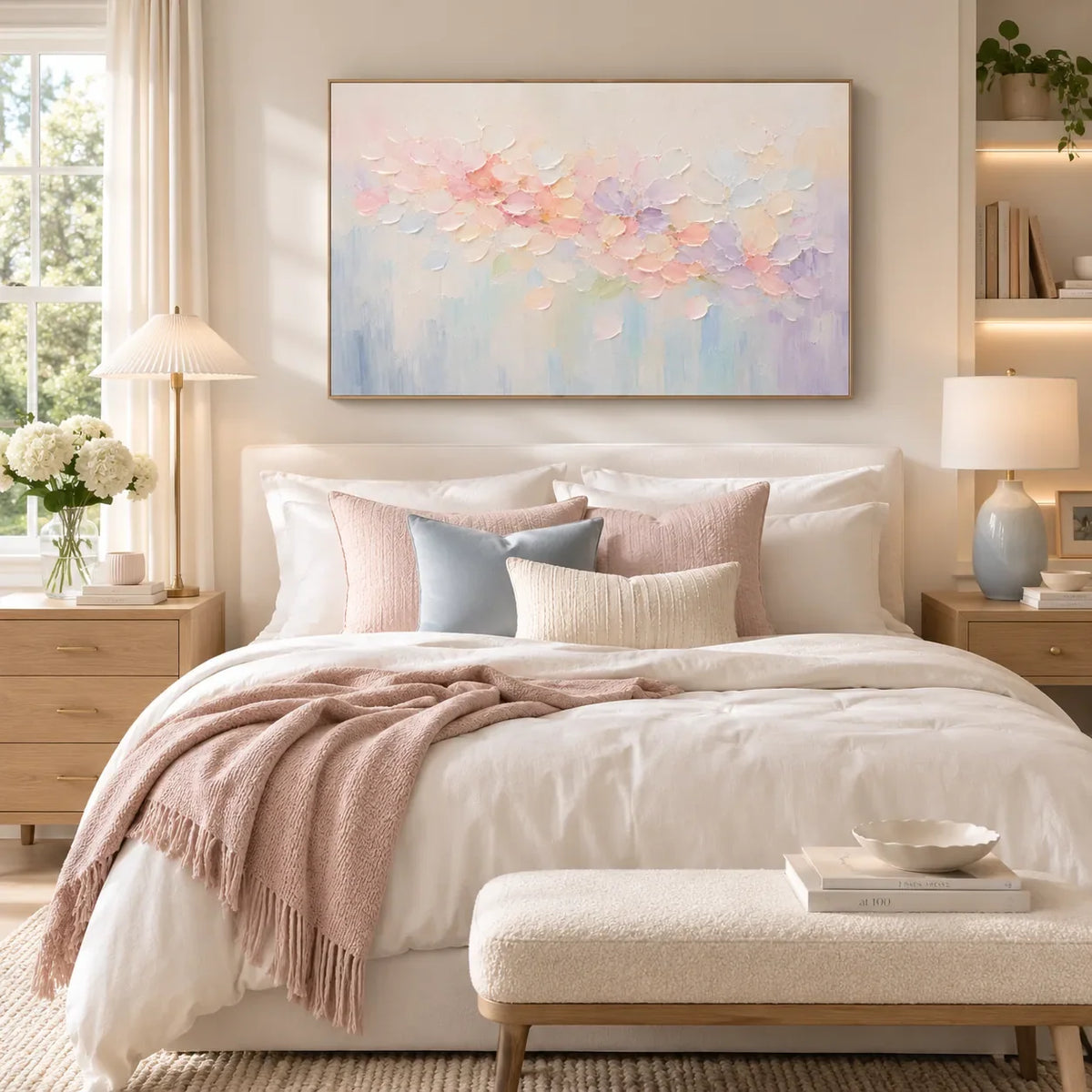 Pastel Garland Floral Wall Art room scene 4 | Olyrel
