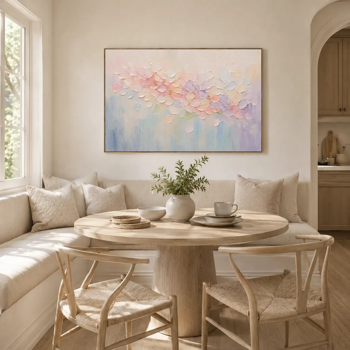 Pastel Garland Floral Wall Art room scene 6 | Olyrel