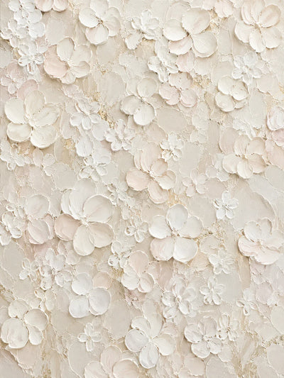 Original artwork view of Ivory Garden Relief Wall Art | Olyrel