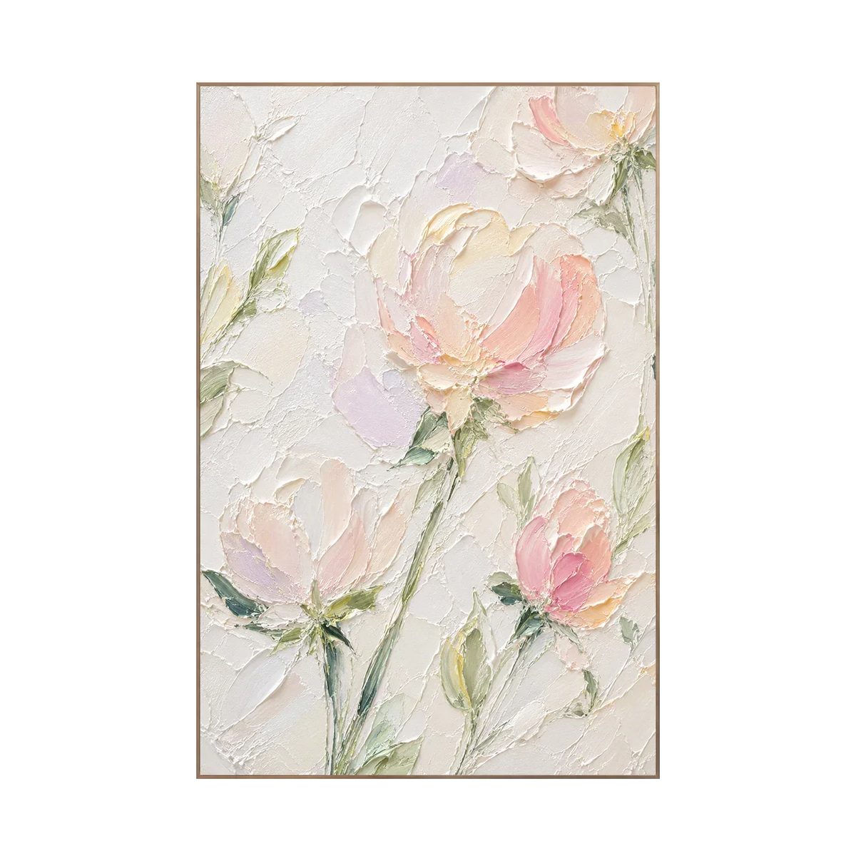 Blush Stem Floral Wall Art | Olyrel