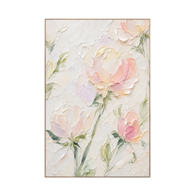 Blush Stem Floral Wall Art | Olyrel